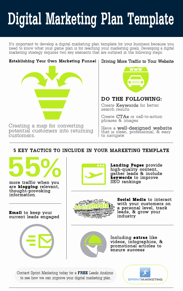 Digital Marketing Proposal Template Luxury Digital Marketing Plan Template Infographic