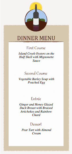 post printable dinner party menu templates