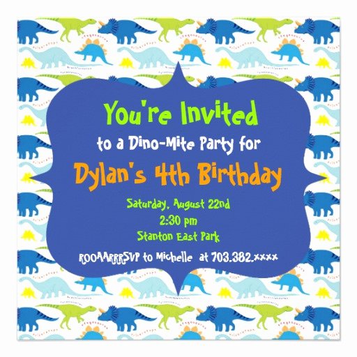 Dinosaur Birthday Invitation Template Fresh Cute Dinosaur Birthday Party Invitation Templates 5 25