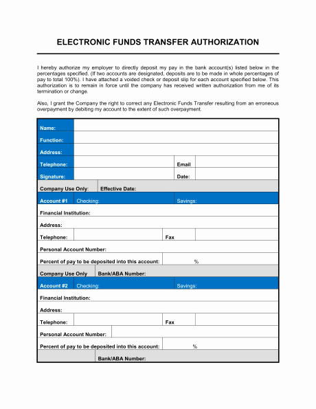 Direct Deposit form Template Best Of 5 Generic Direct Deposit form Templates formats