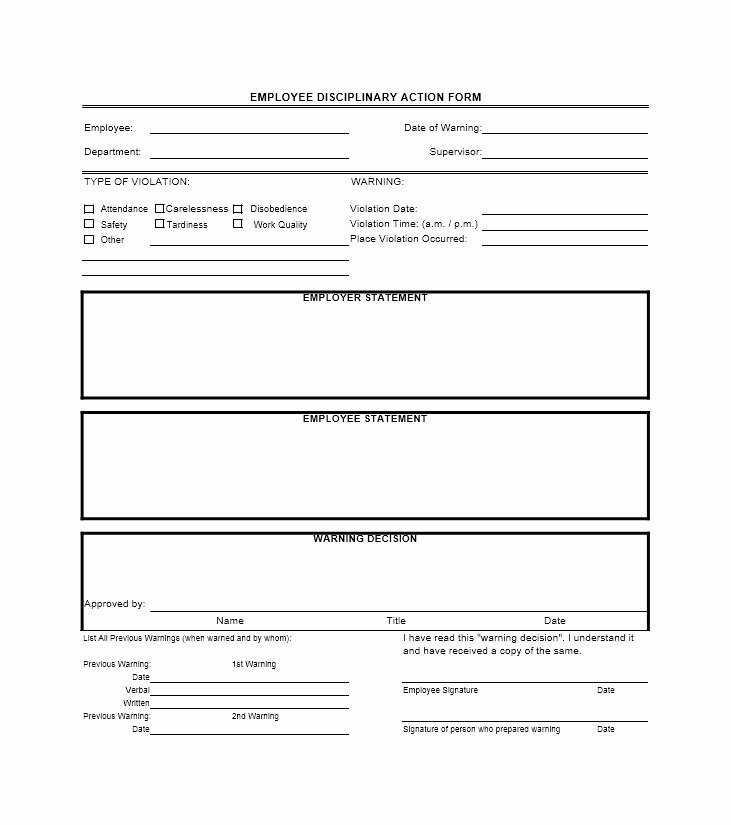 Disciplinary Action form Template Awesome 40 Employee Disciplinary Action forms Template Lab