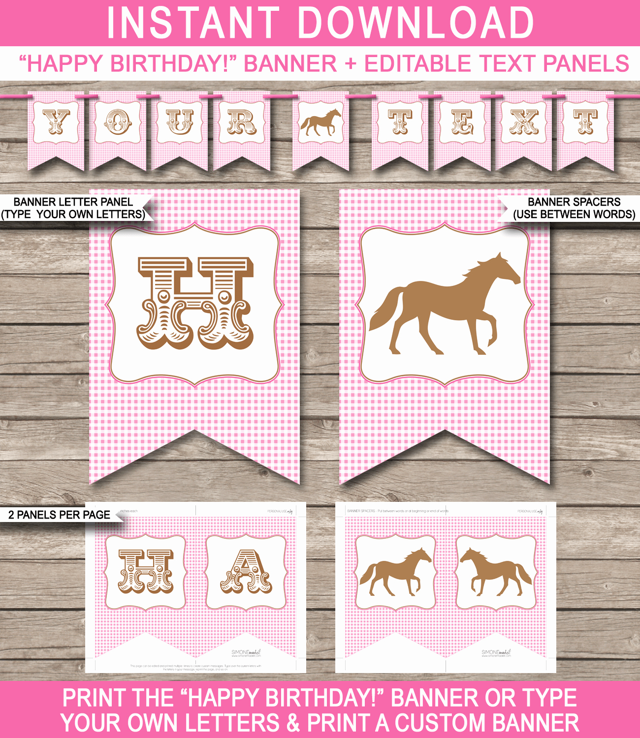 Diy Birthday Banner Template Lovely Horse or Pony Party Banner Template