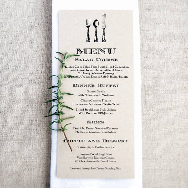 wedding menu cards