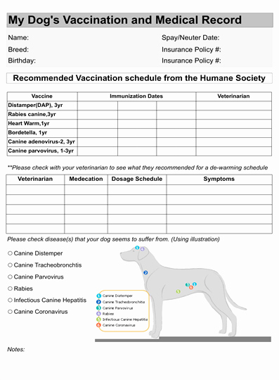 Dog Vaccination Record Template Lovely Dog Vaccination Record