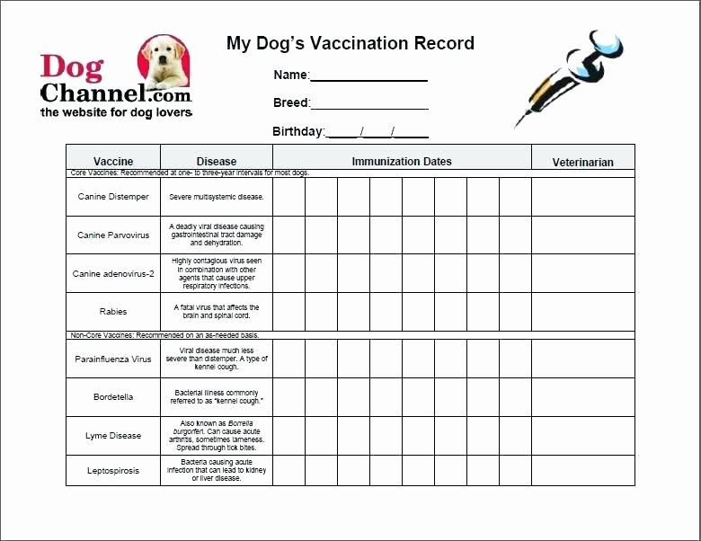 Dog Vaccination Record Template New Best Printable Canine Vaccination Chart Pet