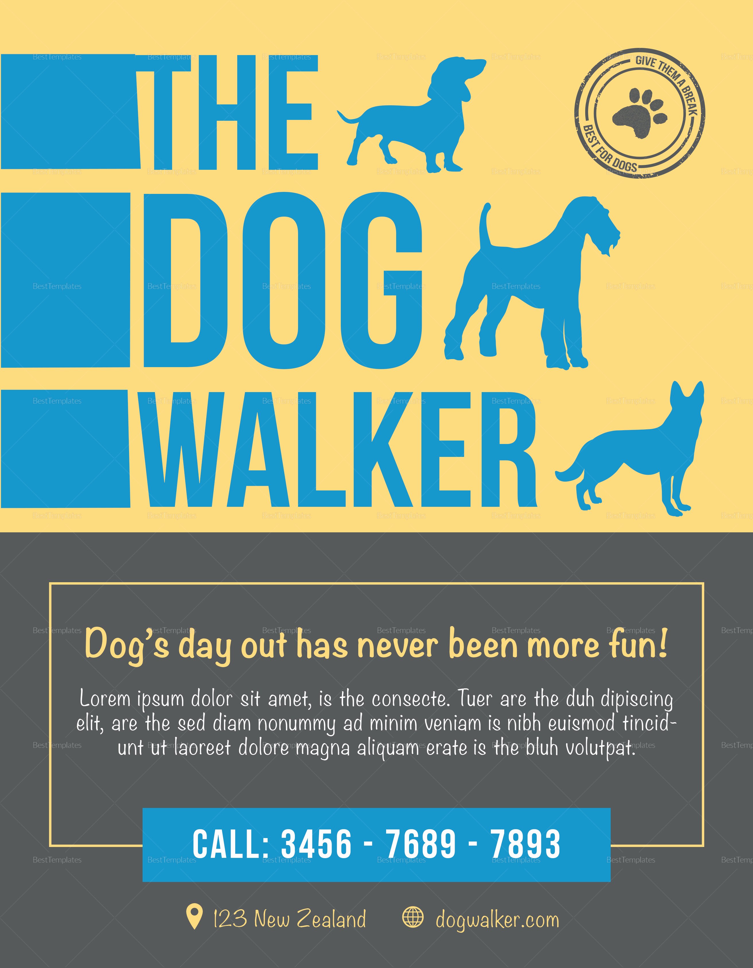 Dog Walking Flyer Template Inspirational the Dog Walker Flyer Design Template In Psd Word
