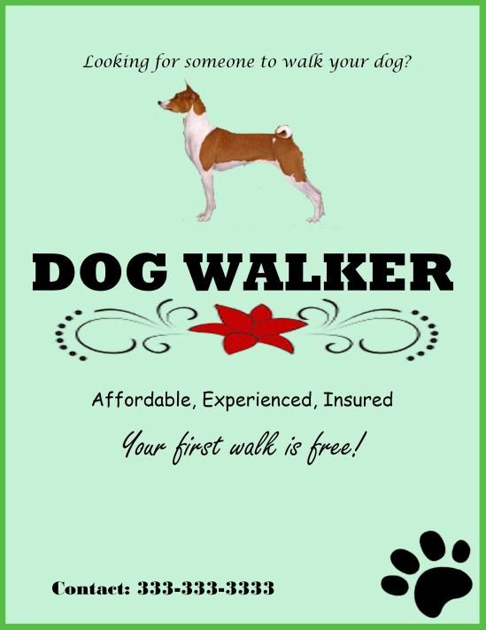 Dog Walking Flyer Template Lovely Experienced Dog Walker Template