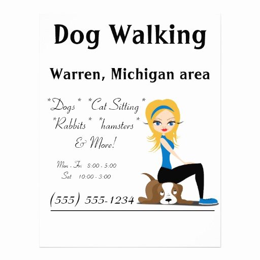 Dog Walking Flyer Template New Dog Walker Pet Sitter Business Flyers