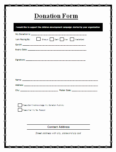 Donation form Template Pdf Best Of Donation form A Donation form is A Written Document that