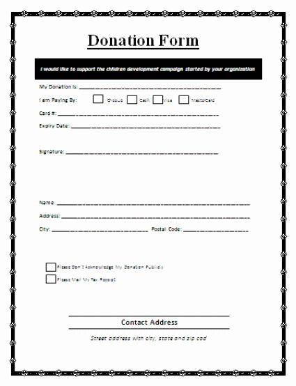 Donation form Template Word New 6 Charitable Donation form Templates formats Examples