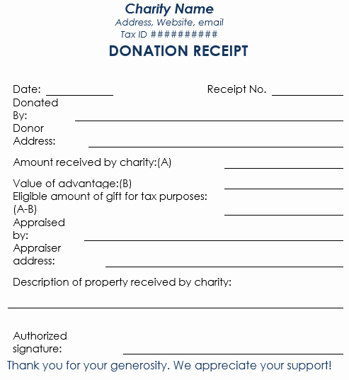 Donation Tax Receipt Template Awesome Donation Receipt Template 12 Free Samples In Word and Excel