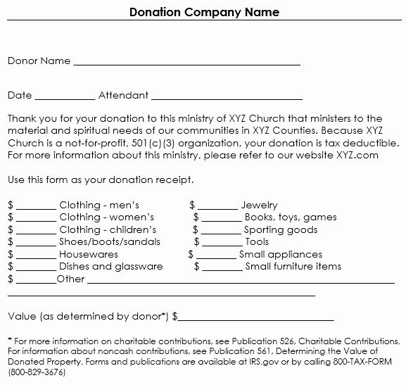Donation Tax Receipt Template Inspirational Donation Receipt Template 12 Free Samples In Word and Excel