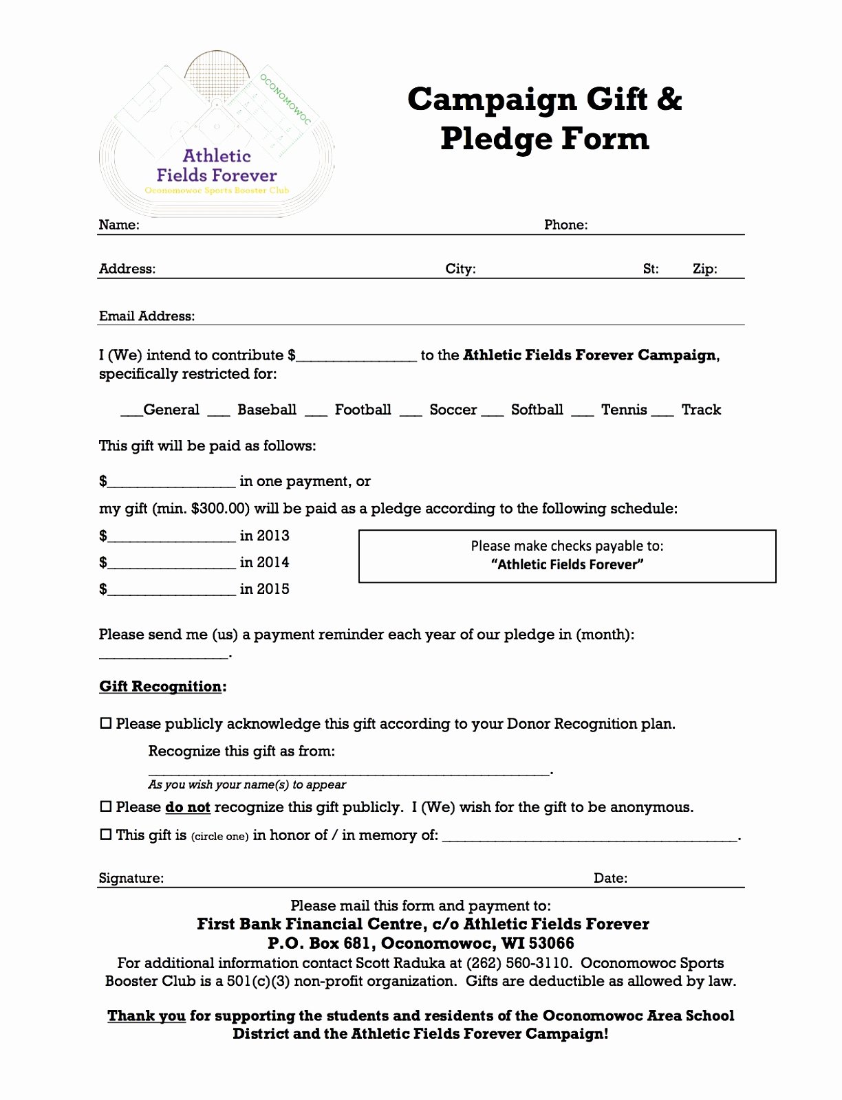 Donor Pledge Card Template Best Of 9 Charity Pledge form Template Dtauw