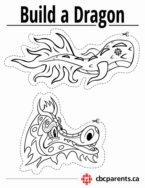 Dragon Cut Out Template Awesome Printable Dragon Craft for Lunar New Year Play