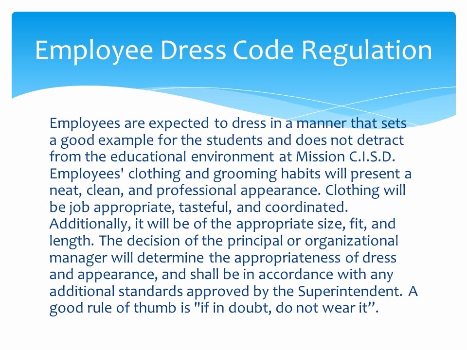 Dress Code Policy Template Best Of Employee Dress Code Policy and Administrative Regulation