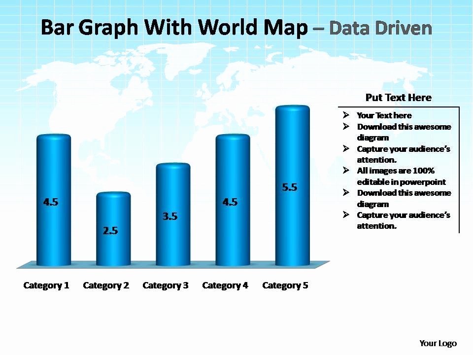 Editable Bar Graph Template Best Of Bar Graph with World Map Editable Powerpoint Templates