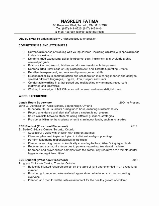 Education Resume Template Free Awesome Early Childhood Education Resumes Best Resume Collection
