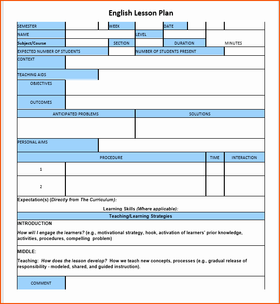 Ela Lesson Plan Template Awesome 6 Sample Lesson Plan Template Bookletemplate
