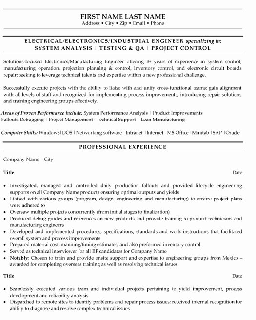 Electrical Engineer Resume Template New top Engineer Resume Templates &amp; Samples