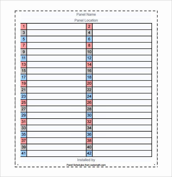 Electrical Panel Schedule Template Elegant 19 Panel Schedule Templates Doc Pdf