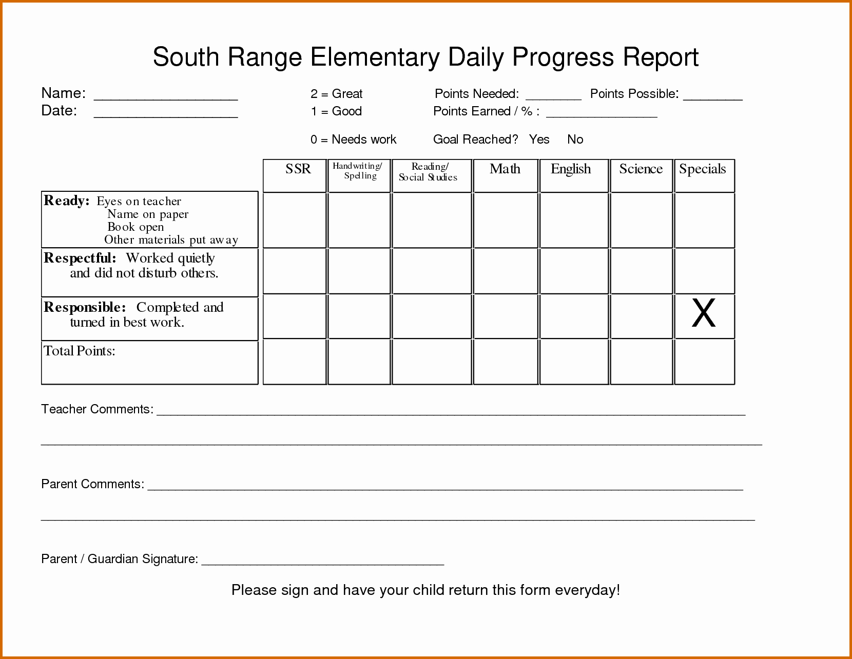 Elementary Progress Report Template Fresh 13 Progress Reports for Elementary Students