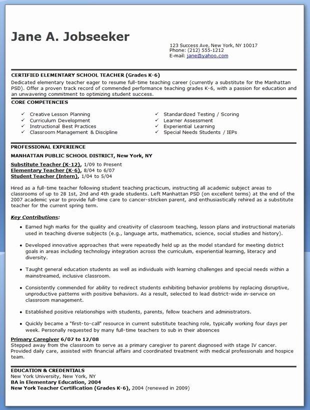 Elementary Teaching Resume Template New 17 Best Images About Resume On Pinterest