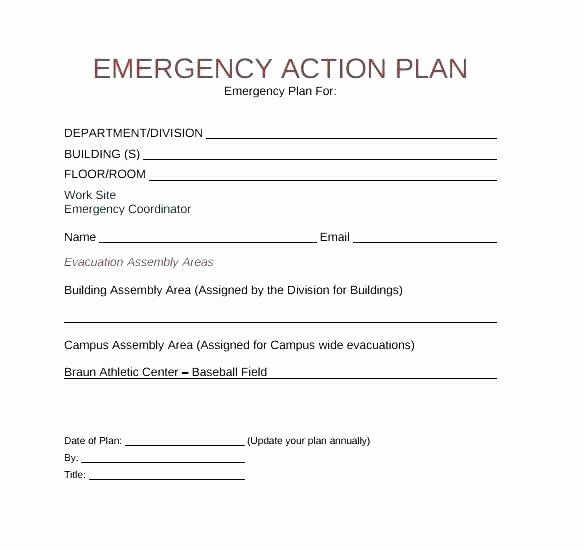 Emergency Evacuation Plan Template Unique Fice Emergency Action Plan Template Sales Sample for