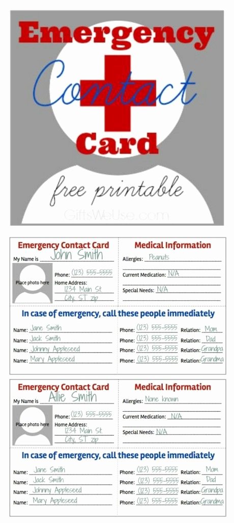 Emergency Information Card Template Awesome 32 Best Printables Medical forms Fitness Images On