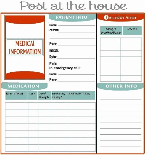 Emergency Information Card Template Beautiful Home Management Binder About Us Family Emergency
