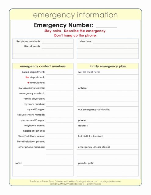 Emergency Phone Numbers Template Best Of 25 Best Ideas About Household Notebook On Pinterest