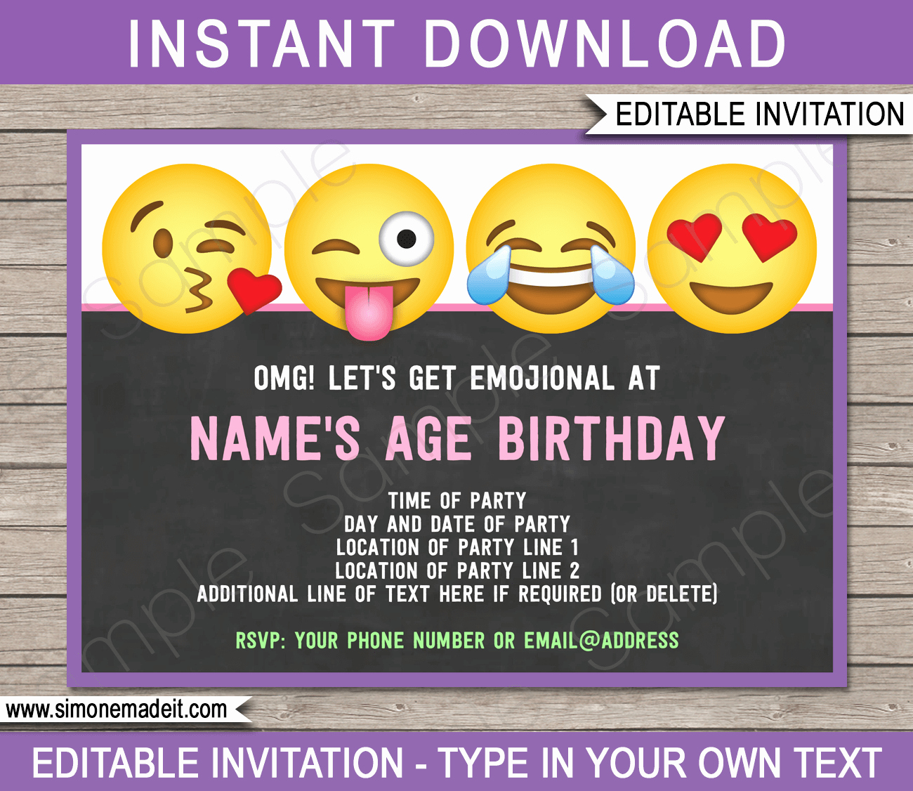 Emoji Birthday Invitation Template New Emoji Party Invitations Template – Girls