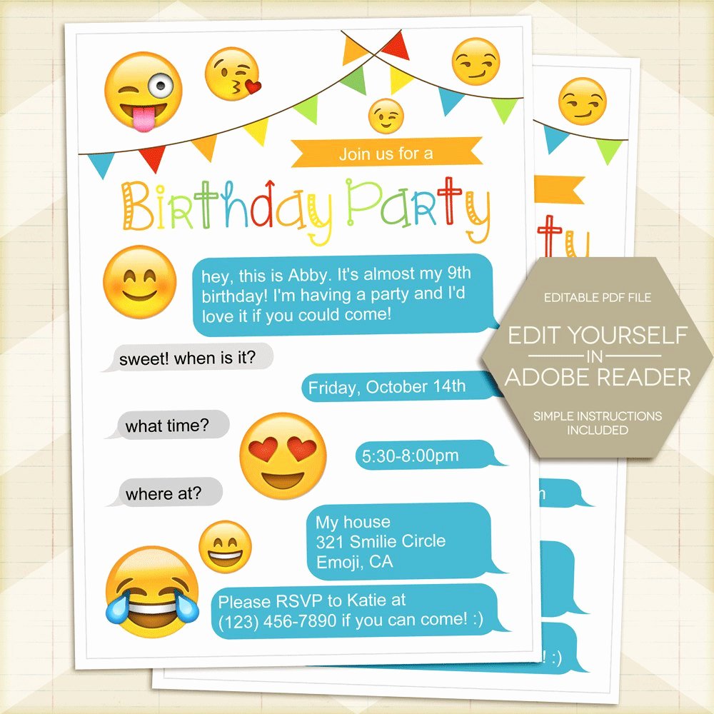 Emoji Invitation Template Free Awesome Emoji Party Invitation iPhone Invitation Emoji Birthday