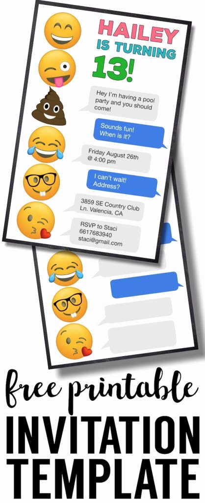 Emoji Invitation Template Free Best Of Emoji Birthday Invitations Free Printable Template