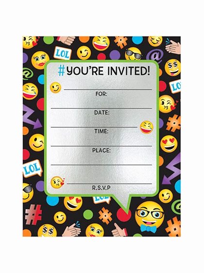 Emoji Invitation Template Free Fresh Need Emoji Foil Birthday Party Invitations 8 Count for
