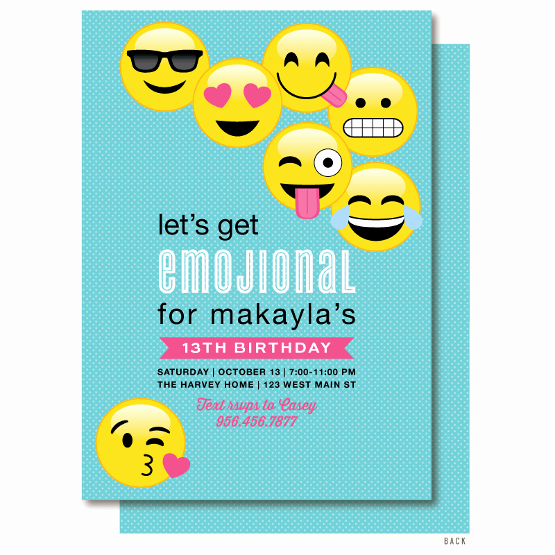 Emoji Invitation Template Free Lovely Emoji Birthday Invitaiton
