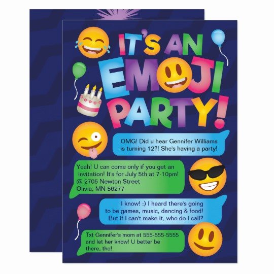 Emoji Invitation Template Free Luxury Fun Emoji Party Invitation