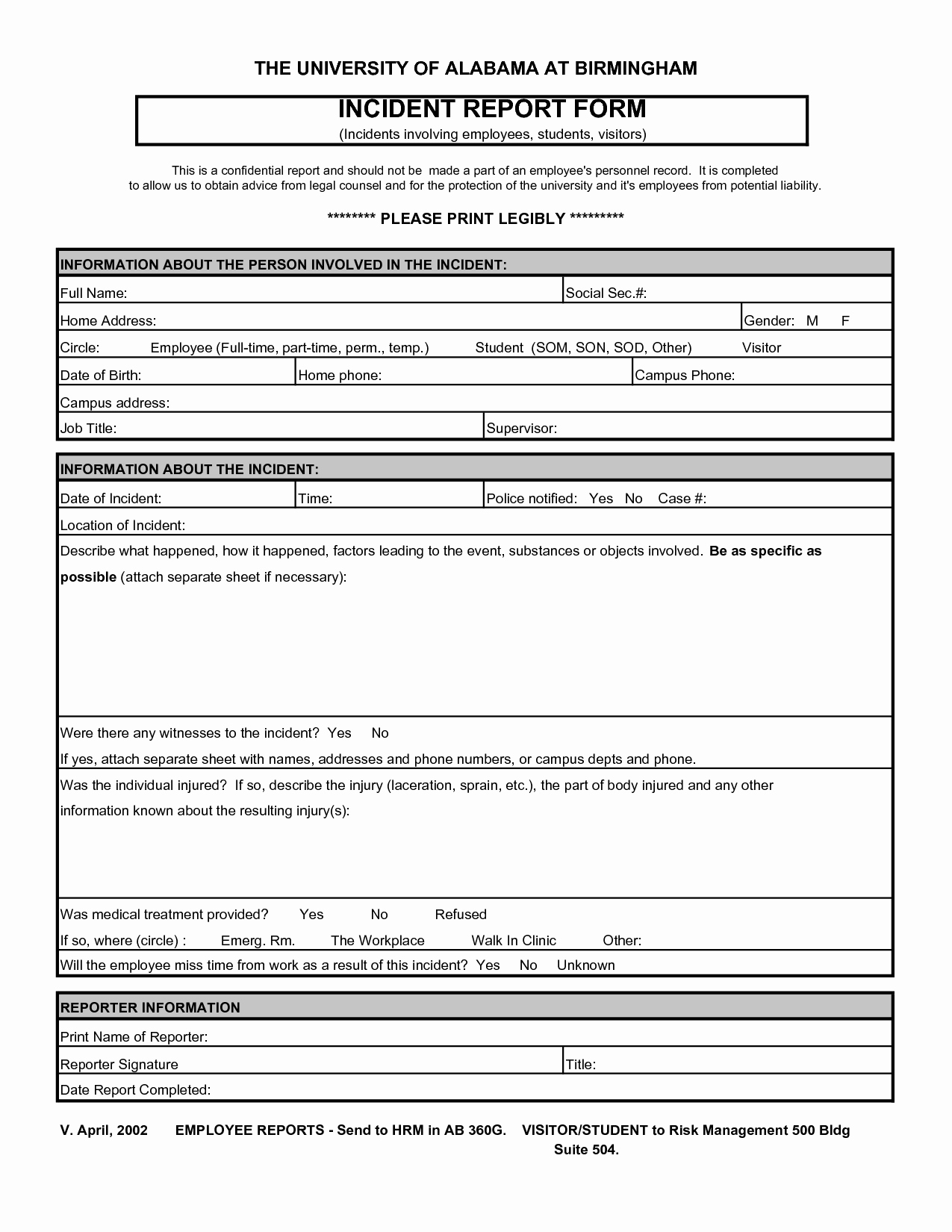 Employee Accident Report Template Best Of 13 Incident Report Templates Excel Pdf formats