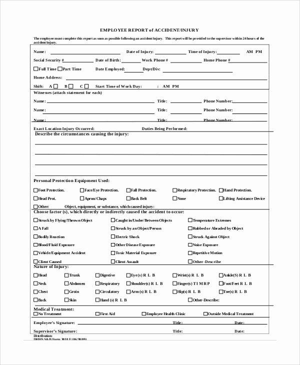 Employee Accident Report Template Best Of 8 Sample Incident Report forms