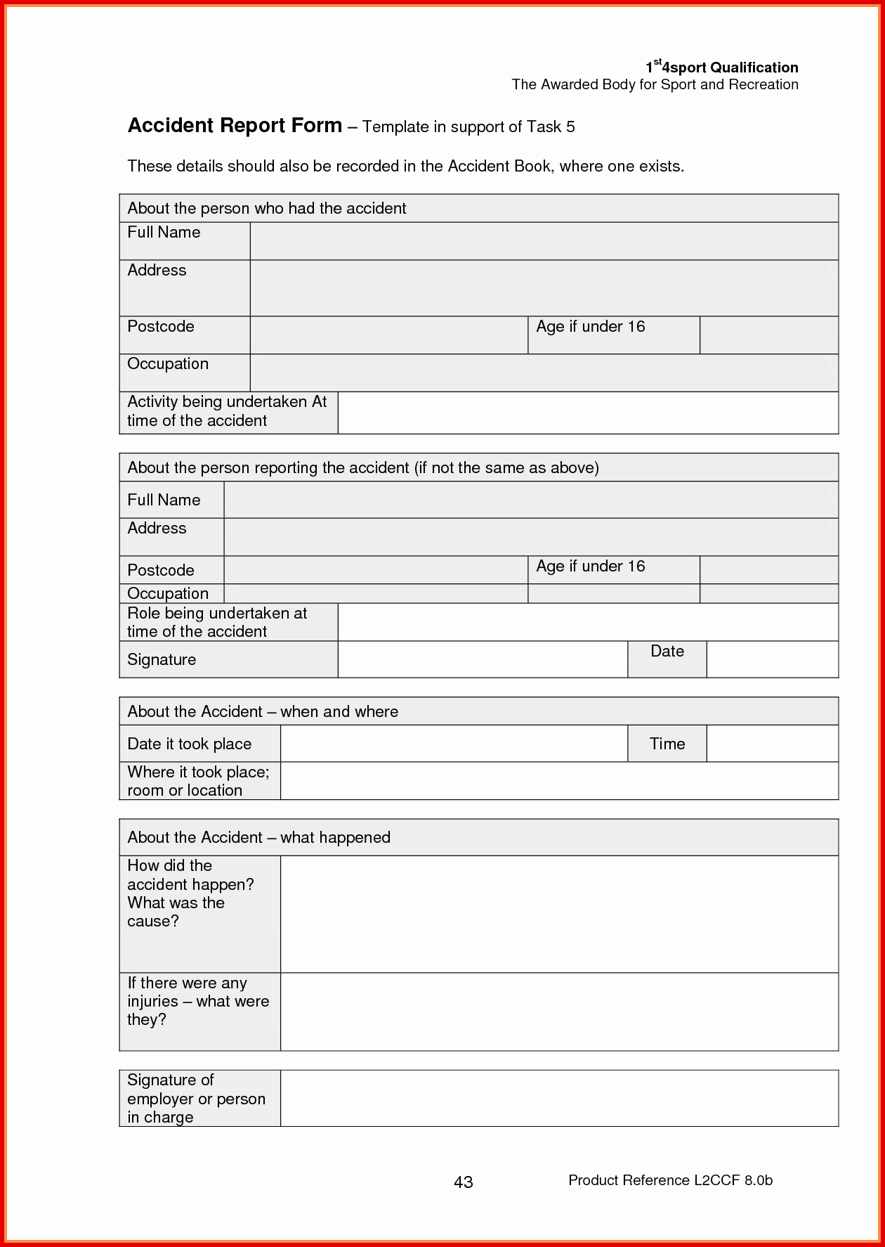 Employee Accident Report Template Fresh Accident Report Example