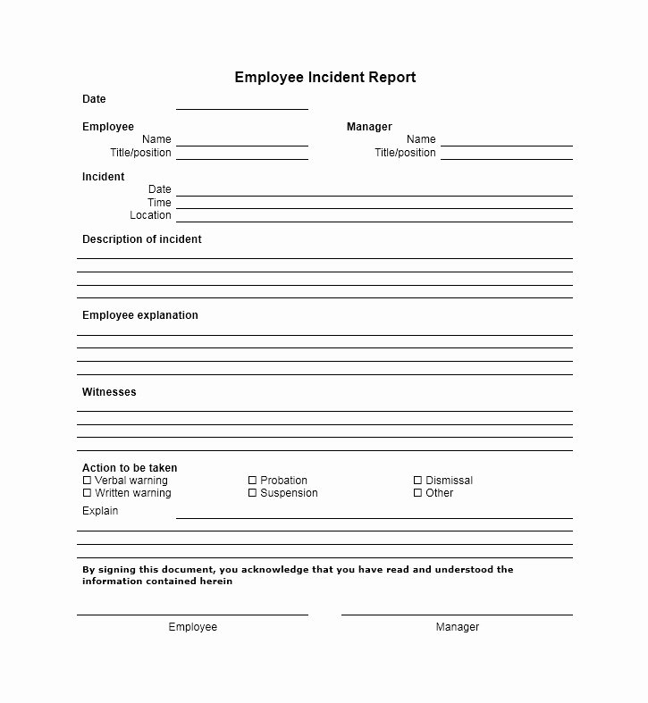 Employee Accident Report Template Luxury 60 Incident Report Template [employee Police Generic