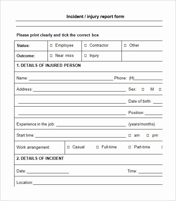 Employee Accident Report Template Unique 12 Employee Incident Report Templates Pdf Doc