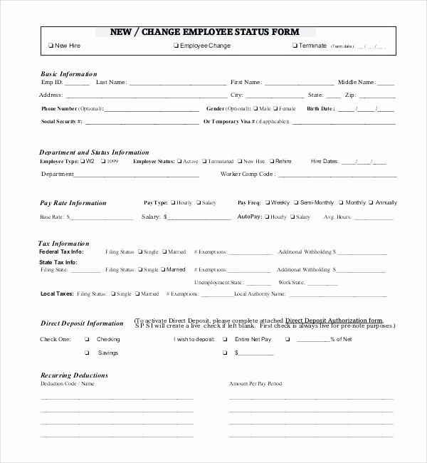 Employee Change form Template Beautiful Payroll Change Notice form Template Monster Login Status