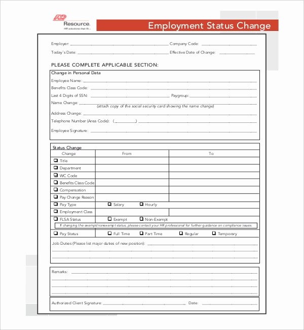 Employee Change form Template Elegant Sample Employment Status Change Letter Employee Demotion