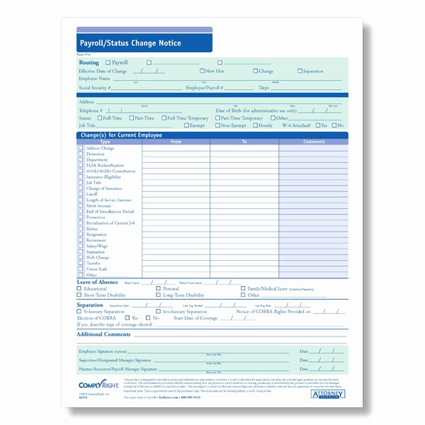 Employee Change form Template Luxury Payroll Status Change form organizes All Information In