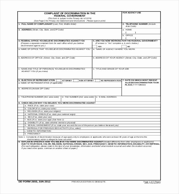 Employee Complaint form Template Awesome 7 Sample Employee Plaint forms