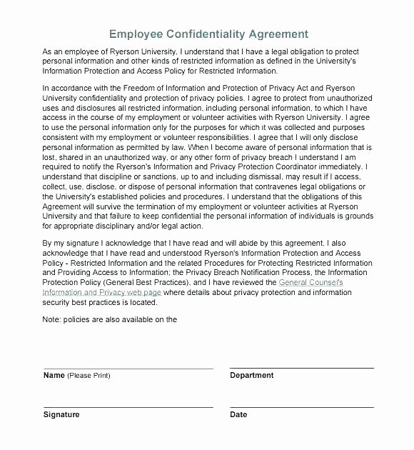 Employee Confidentiality Agreement Template Awesome Free Agreement Template Non Disclosure Affiliate