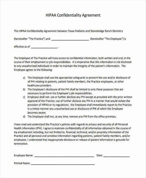 Employee Confidentiality Agreement Template Elegant 19 Free Confidentiality Agreement forms Free Documents