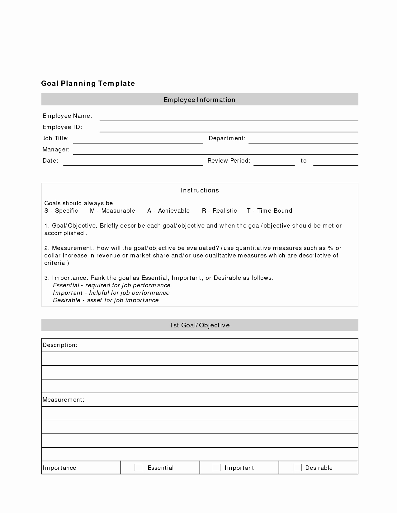 Employee Goal Setting Template Unique Best S Of Sample Employee Goals and Objectives