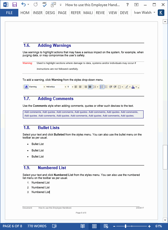 Employee Handbook Template Word Best Of Employee Handbook Template – Download 100 Pg Ms Word