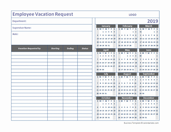 Employee Holiday Schedule Template Awesome Employee Vacation Planner Template Excel 2019